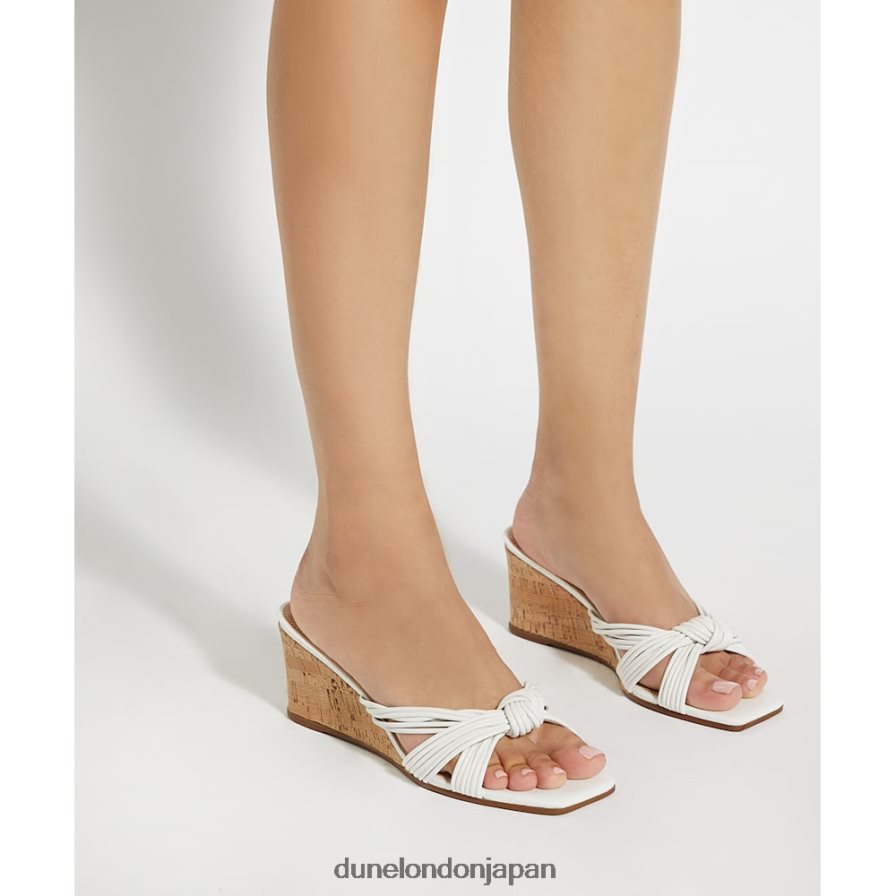 コペ ノットディテール コルクウェッジミュール 白 女性 Dune London 4JB82R78