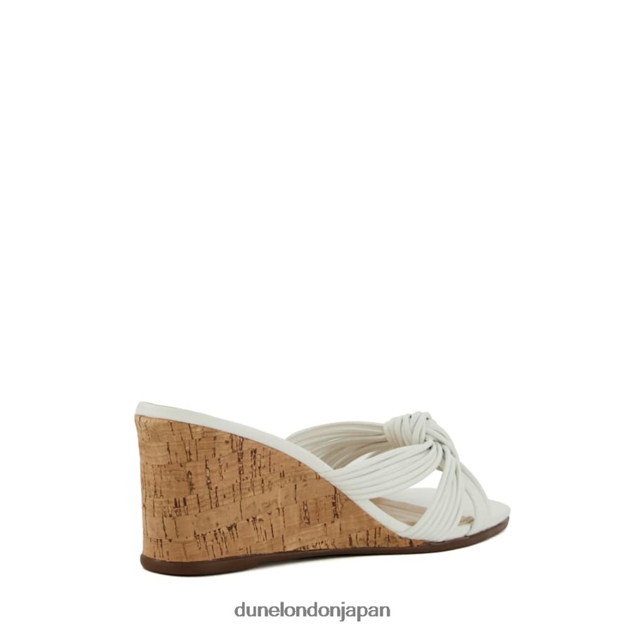 コペ ノットディテール コルクウェッジミュール 白 女性 Dune London 4JB82R78