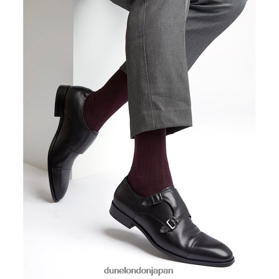策士 ワイドフィットバックルレザーシューズ 黒 男性 Dune London 4JB82R792