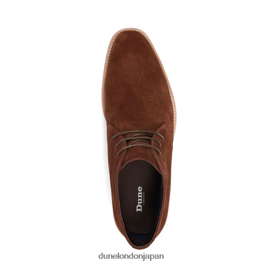 マロニー スエード レースアップ チャッカブーツ 茶色 男性 Dune London 4JB82R806