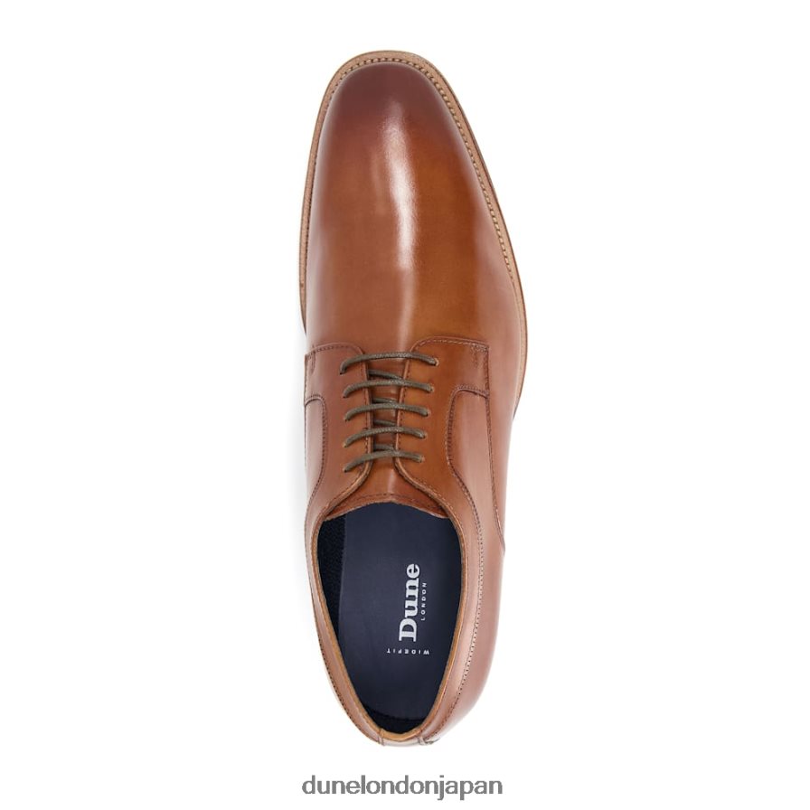 スズメ ワイドフィットレザーレースアップダービーシューズ 黄褐色 男性 Dune London 4JB82R807