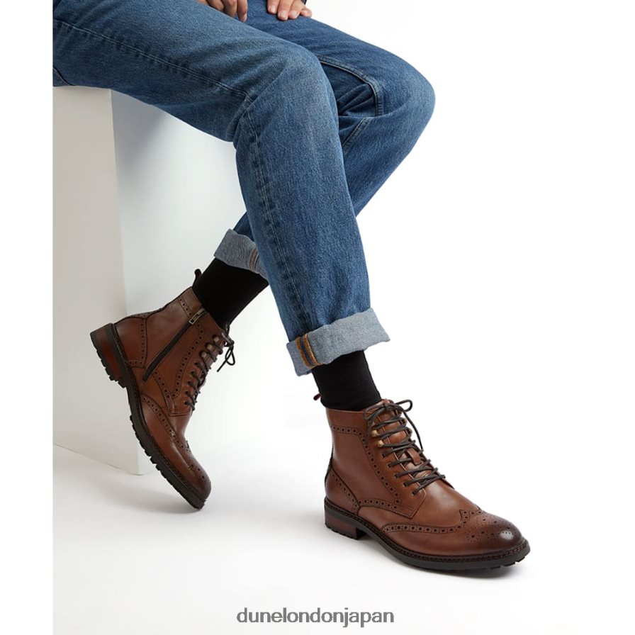 大佐 レースアップブローグブーツ 黄褐色 男性 Dune London 4JB82R809