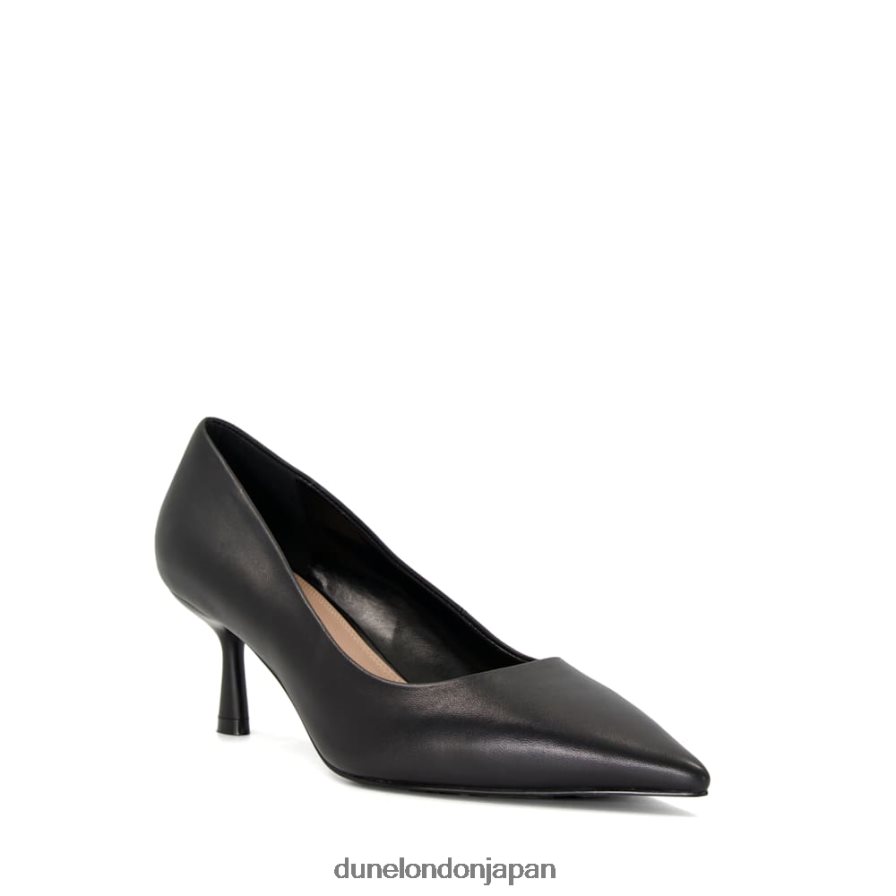アンジェリーナ ワイドフィット フレアヒール レザー コートシューズ 黒 女性 Dune London 4JB82R81