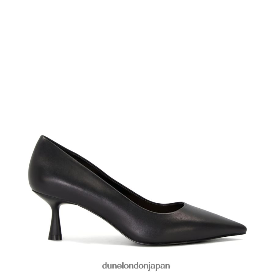 アンジェリーナ ワイドフィット フレアヒール レザー コートシューズ 黒 女性 Dune London 4JB82R81