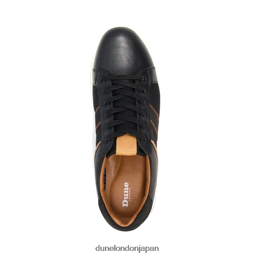 真実 ストライプパネル スニーカー 黒 男性 Dune London 4JB82R830