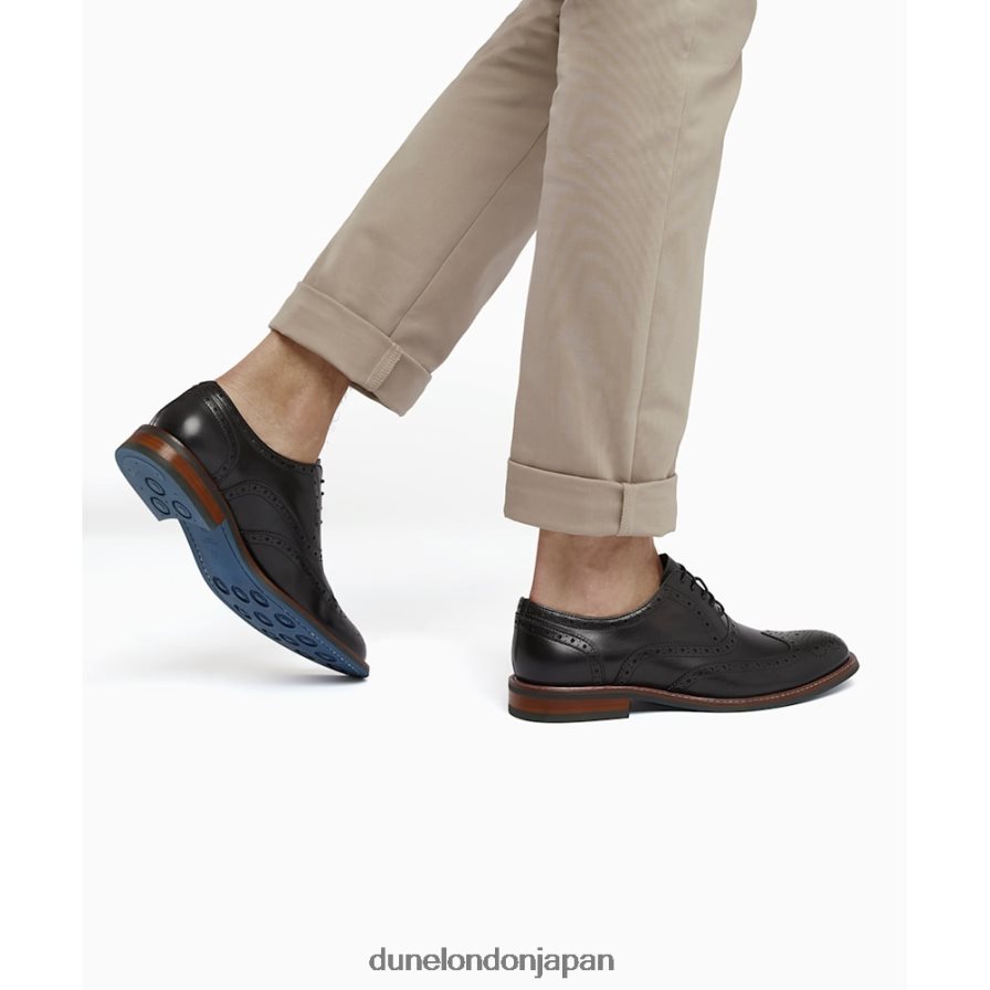 ポロジウム 重いブローグシューズ 黒 男性 Dune London 4JB82R831