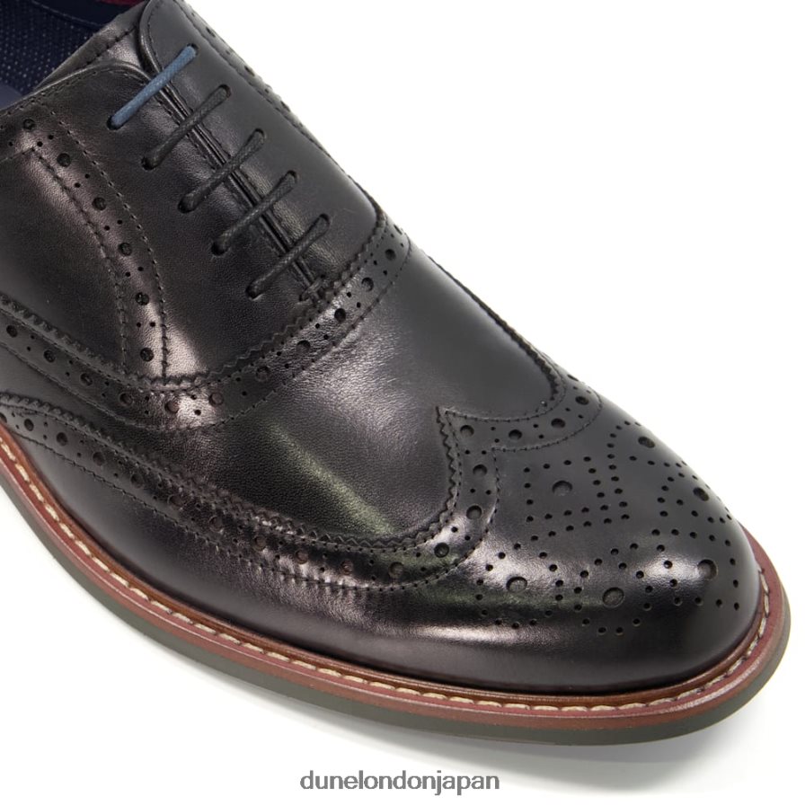 ポロジウム 重いブローグシューズ 黒 男性 Dune London 4JB82R831