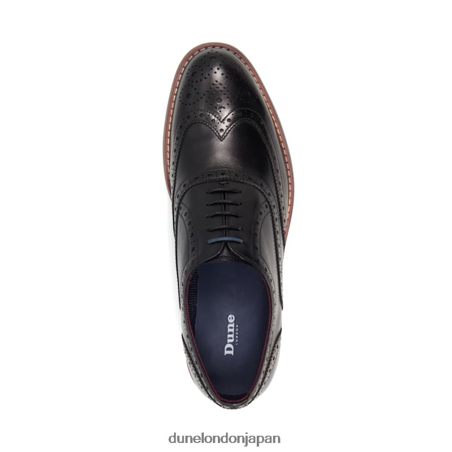 ポロジウム 重いブローグシューズ 黒 男性 Dune London 4JB82R831