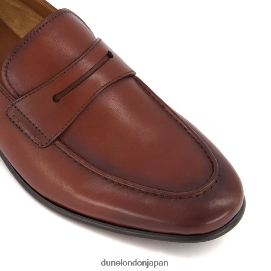 同期する クラッシュバックヒール ペニーローファー 黄褐色 男性 Dune London 4JB82R832