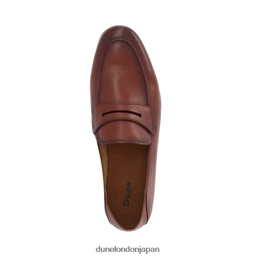同期する クラッシュバックヒール ペニーローファー 黄褐色 男性 Dune London 4JB82R832