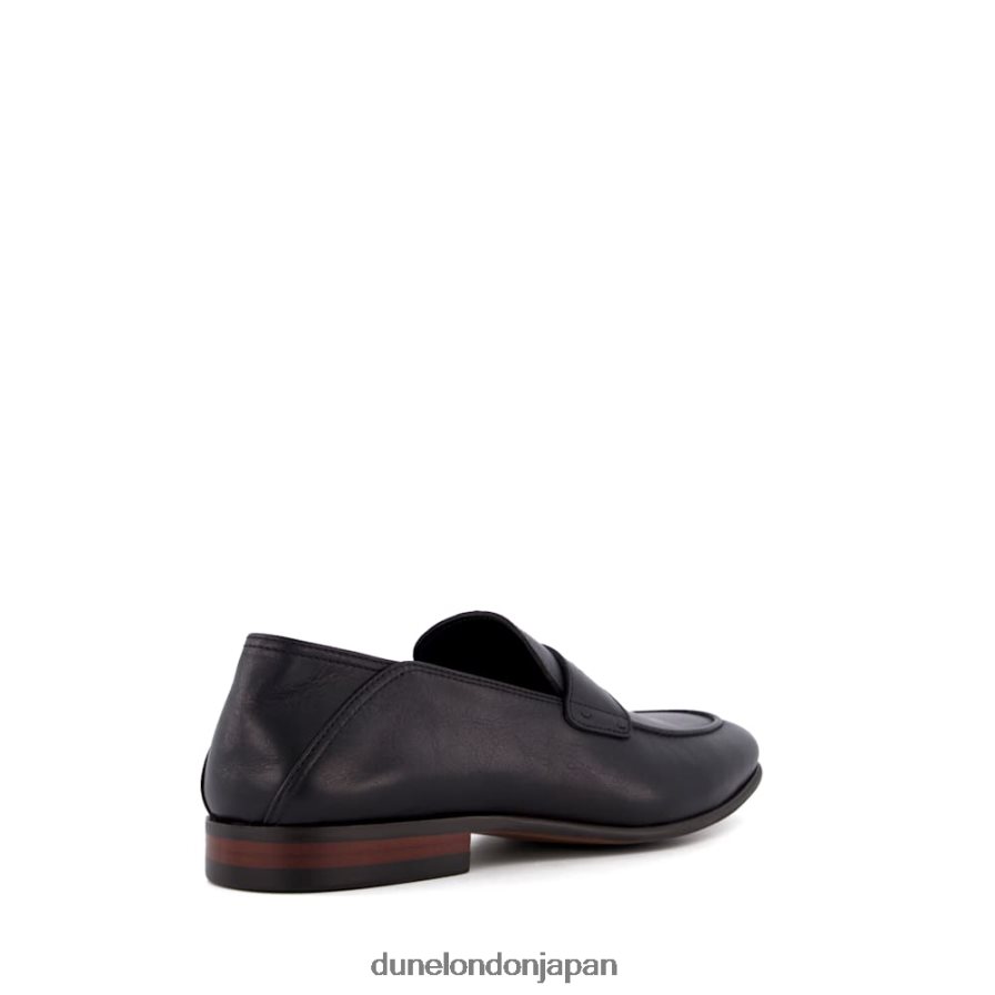 同期する クラッシュバックヒール ペニーローファー 黒 男性 Dune London 4JB82R834
