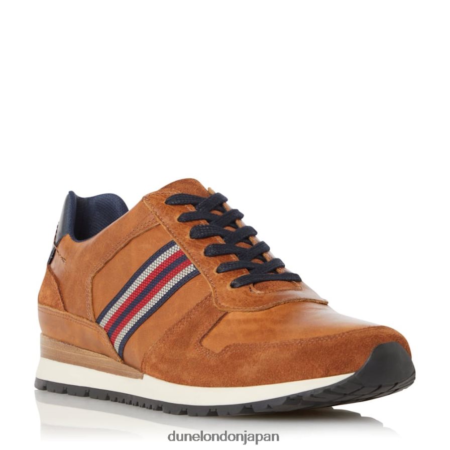 トルロ サイドストライプ レースアップ ランナースニーカー 黄褐色 男性 Dune London 4JB82R845