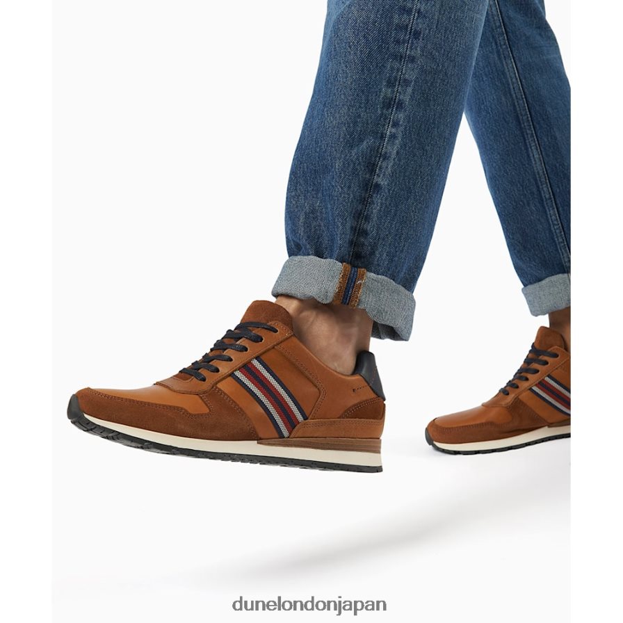 トルロ サイドストライプ レースアップ ランナースニーカー 黄褐色 男性 Dune London 4JB82R845