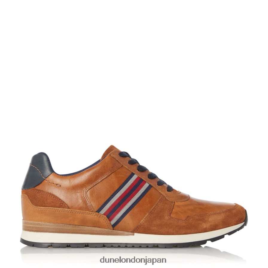 トルロ サイドストライプ レースアップ ランナースニーカー 黄褐色 男性 Dune London 4JB82R845
