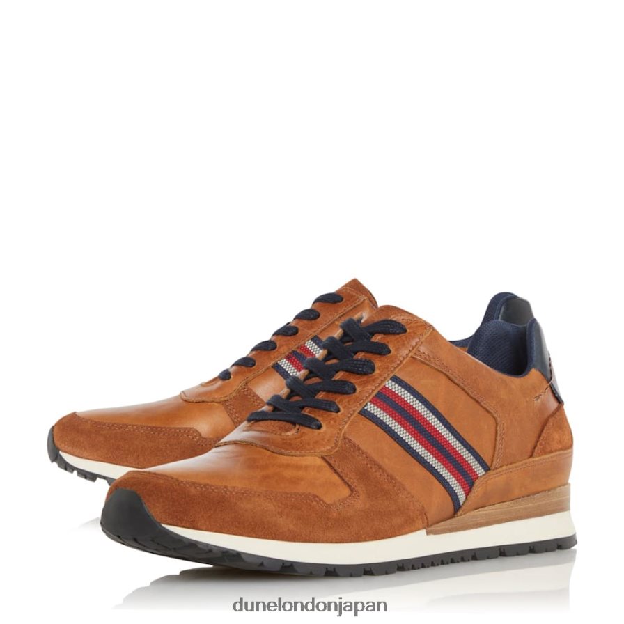 トルロ サイドストライプ レースアップ ランナースニーカー 黄褐色 男性 Dune London 4JB82R845