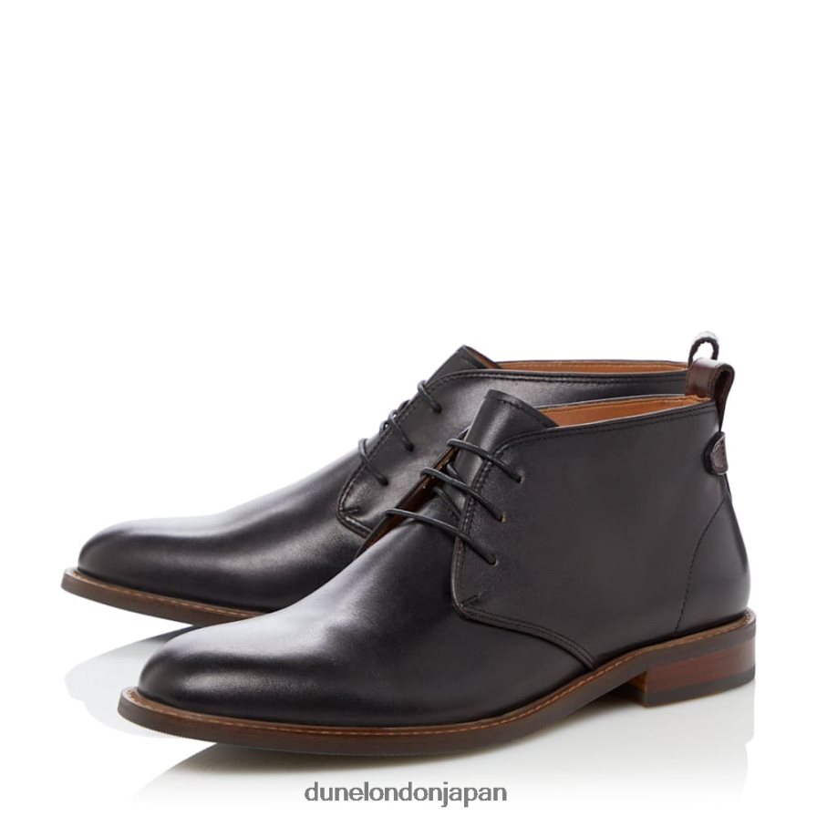 行進 レースアップチャッカブーツ 黒 男性 Dune London 4JB82R848