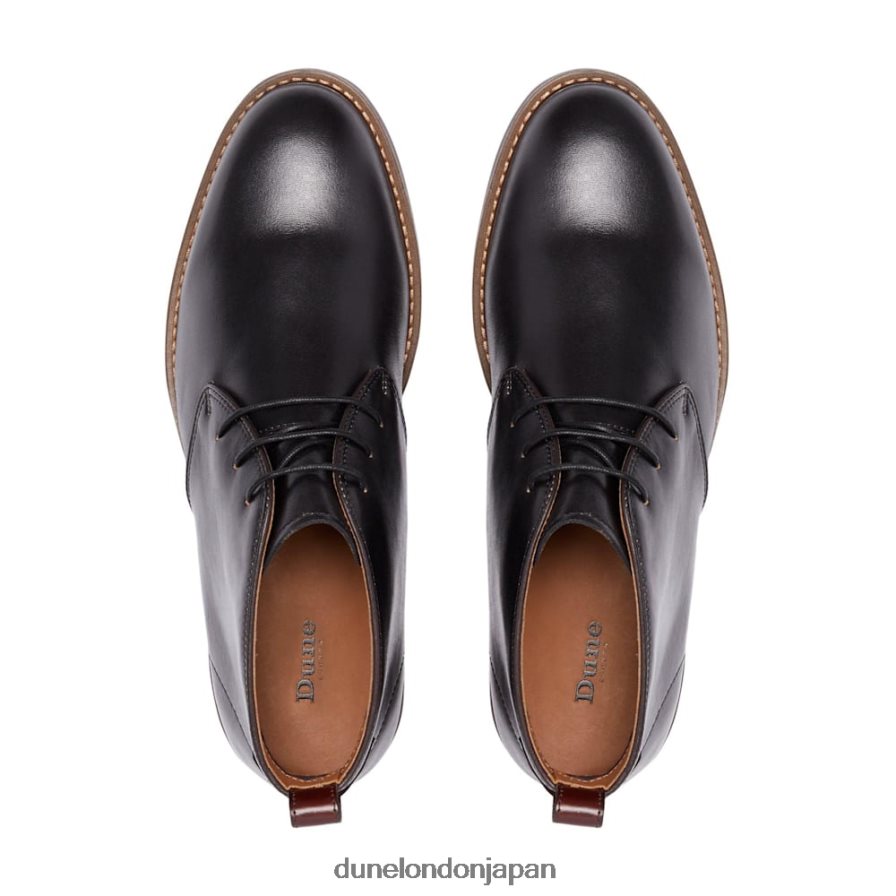 行進 レースアップチャッカブーツ 黒 男性 Dune London 4JB82R848