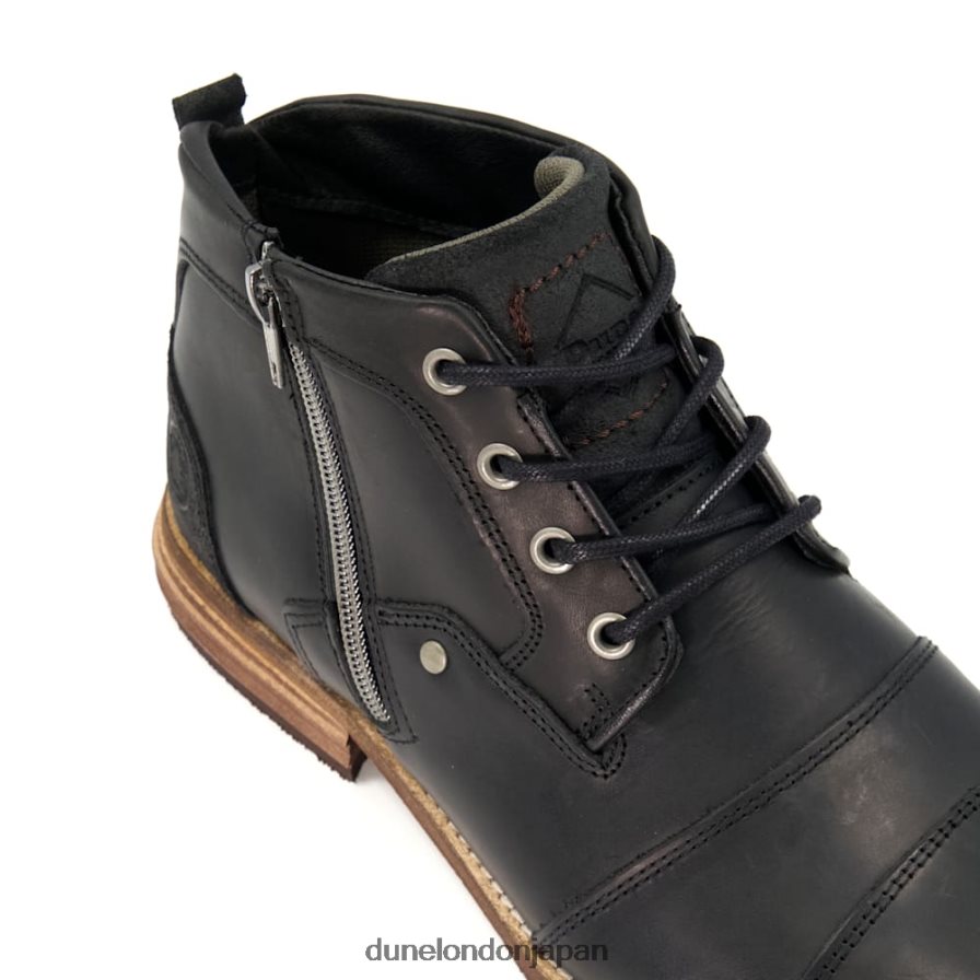 船長 ダブルトゥキャップディテールのレザーブーツ 黒 男性 Dune London 4JB82R851