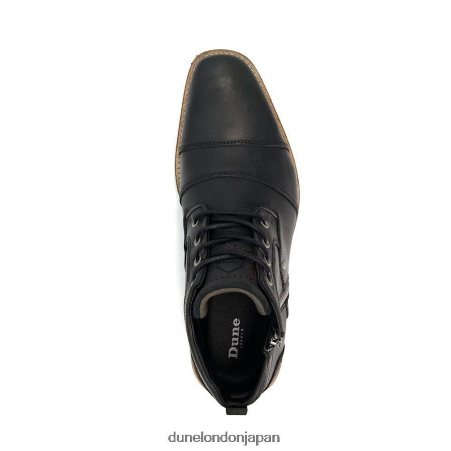 船長 ダブルトゥキャップディテールのレザーブーツ 黒 男性 Dune London 4JB82R851
