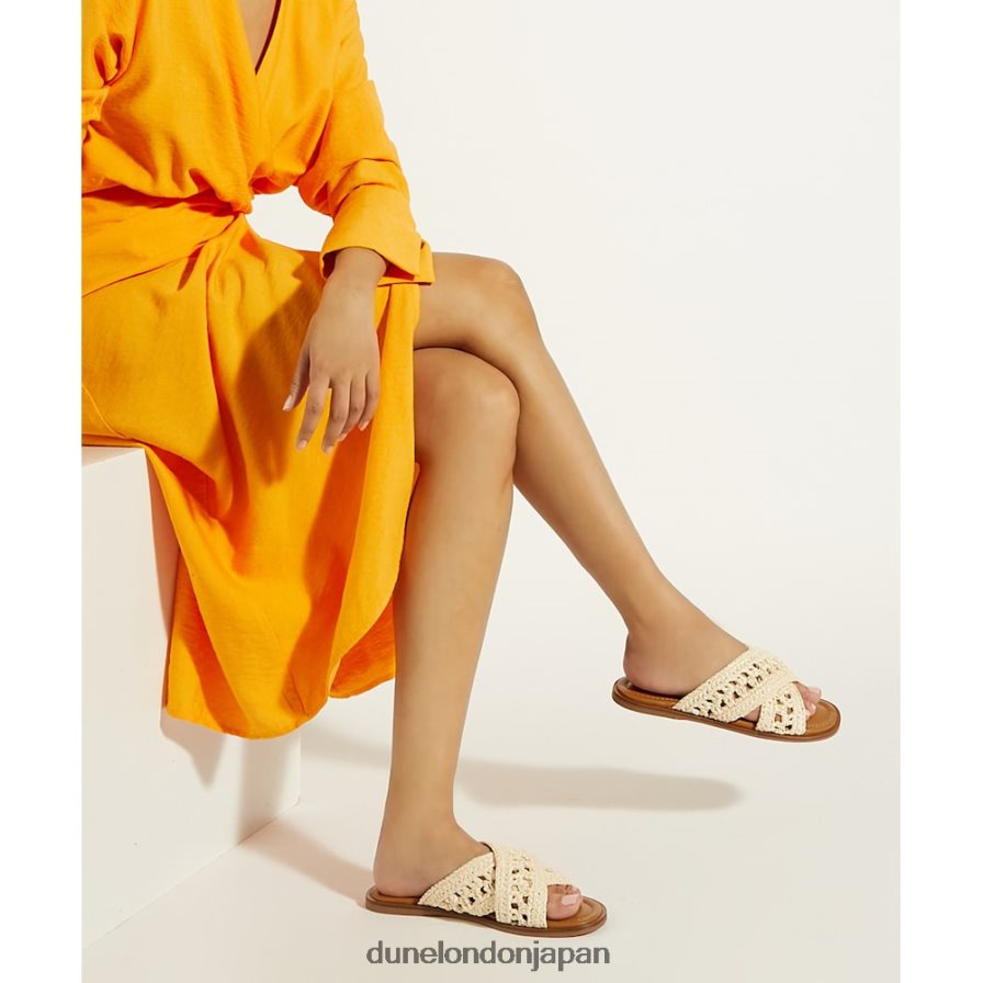 レベル かぎ針編みフラットサンダル 自然 女性 Dune London 4JB82R85