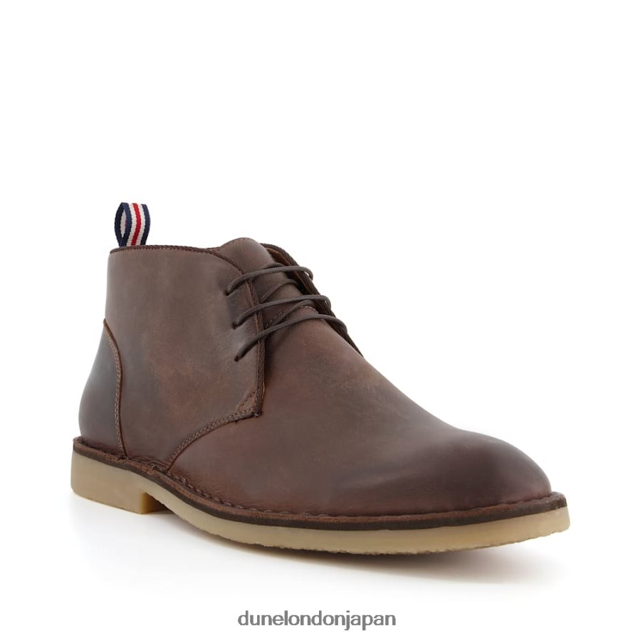 現金 レースアップチャッカブーツ 茶色 男性 Dune London 4JB82R862