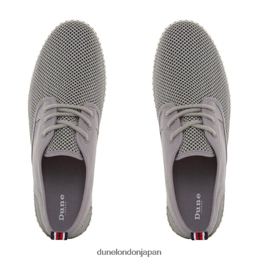 閃光 メッシュ レースアップ エスパドリーユ グレー 男性 Dune London 4JB82R865