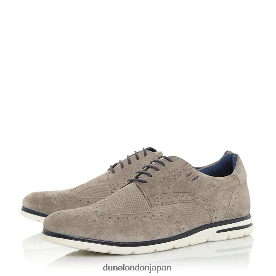 バリー レースアップブローグウェッジ グレー 男性 Dune London 4JB82R875