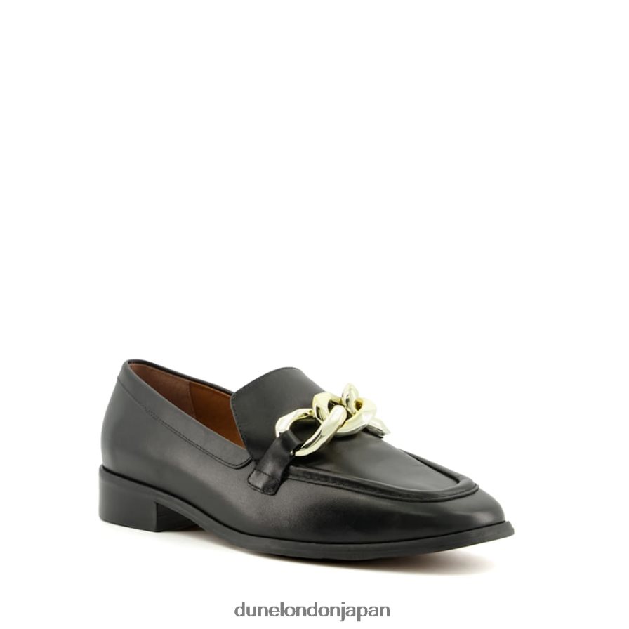 垣間見る チェーントリム ローファー 黒 女性 Dune London 4JB82R92