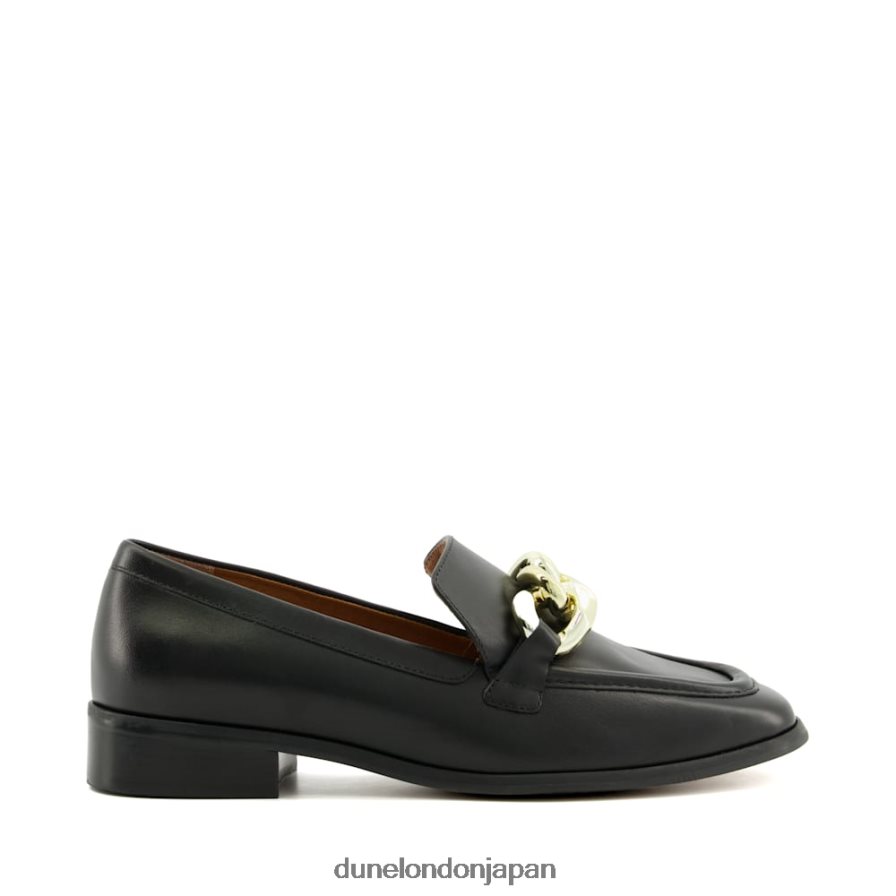 垣間見る チェーントリム ローファー 黒 女性 Dune London 4JB82R92