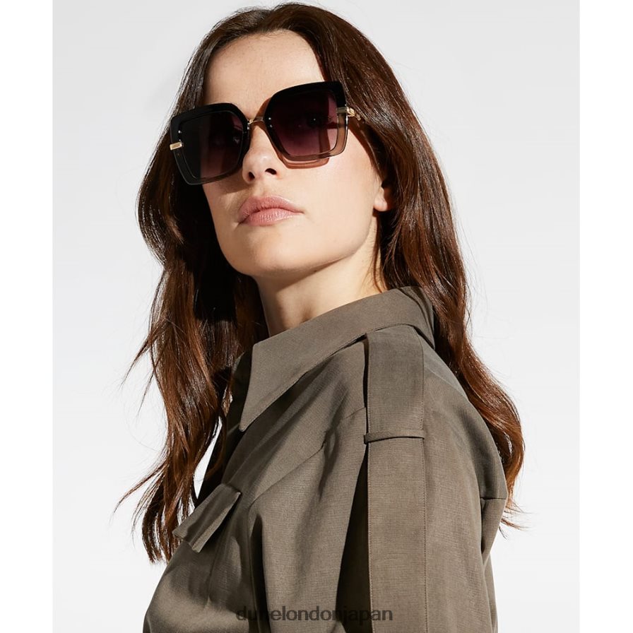 ジンジャー ツートンカラーのオーバーサイズサングラス 黒 女性 Dune London 4JB82R97