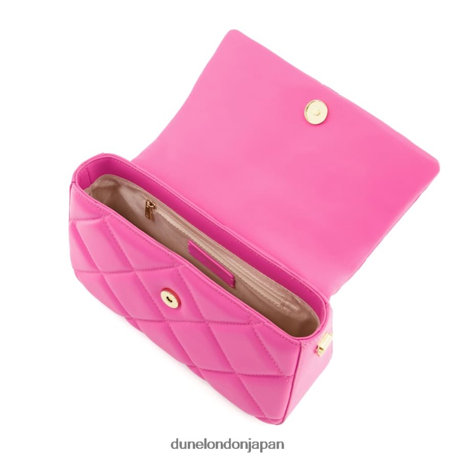 公爵夫人P スモール プリーツトップハンドル キルティンググラブバッグ フクシア 女性 Dune London 4JB82R182