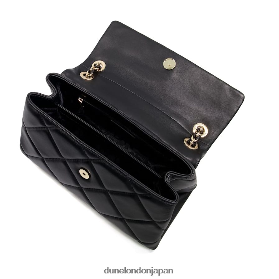 公爵夫人l 大きめのキルティングレザーバッグ 黒 女性 Dune London 4JB82R10